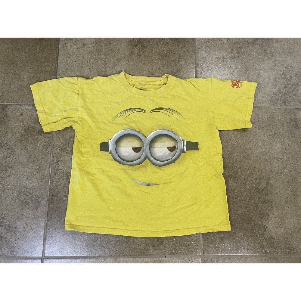Despicable Me Minion Mayhem Character Kids Sz L 10-12 Face Graphic T-Shirt